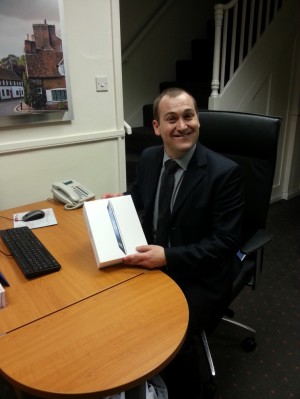 Kevin and his new iPad