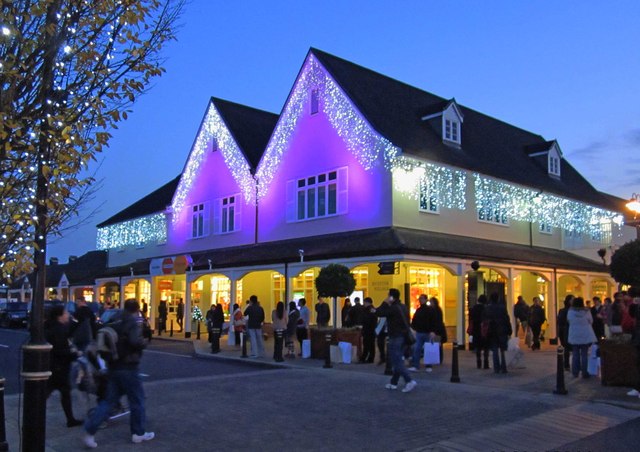 Ex-static shoppers in Bicester Village keeping the commercial property market positively charged. © Copyright P L Chadwick and licensed for reuse under this Creative Commons Licence.